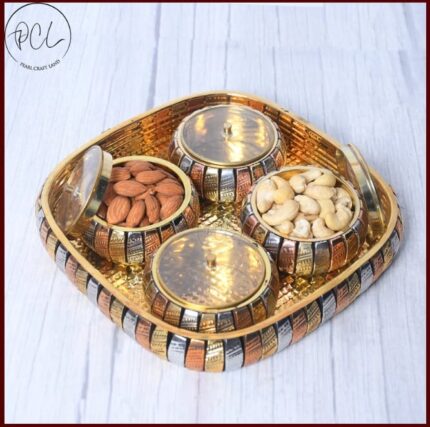Brass dry fruit set